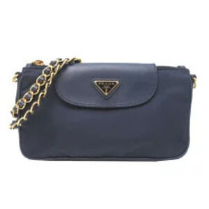 Prada Chain Shoulder Bag Navy Blue